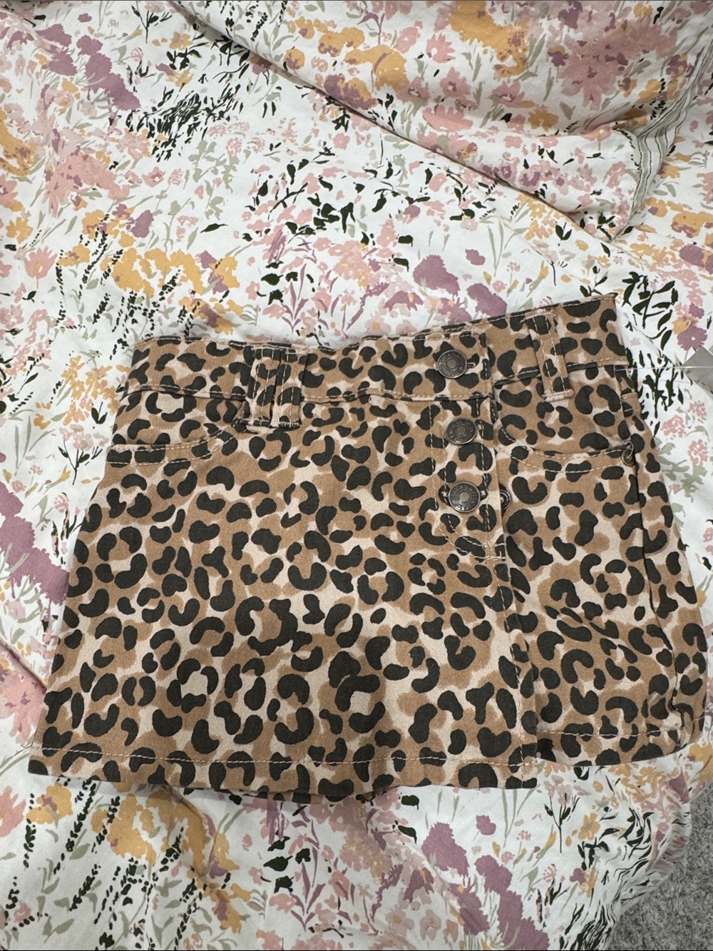 Jessica Simpson Leopard Print Mini Skirt in Tan and Black